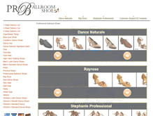 Tablet Screenshot of professionalballroomshoes.com